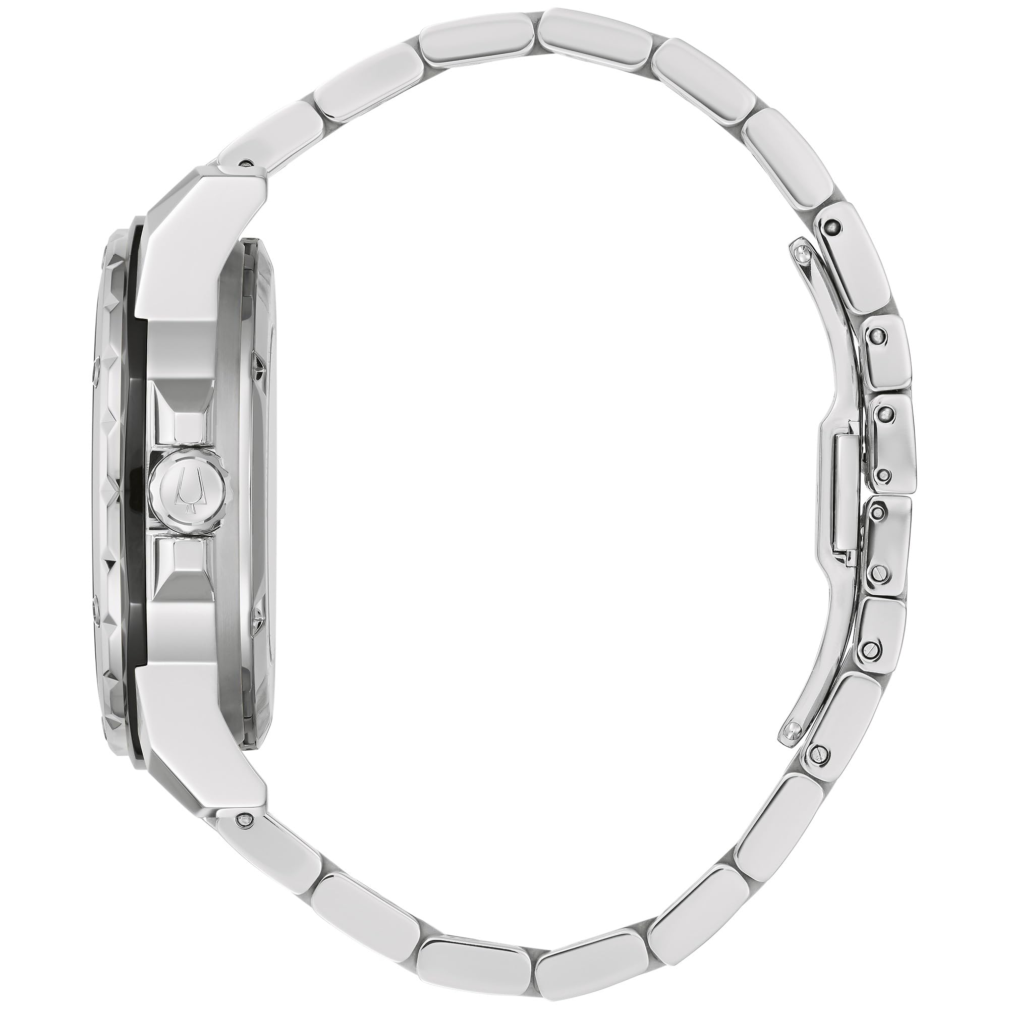 Bulova Marc Anthony Men's Automatic Marine Star Stainless Steel Watch,Open Aperture,Exhibition Case Back,Diamond Accent Blue Sunray Dial, (Model:98D184)