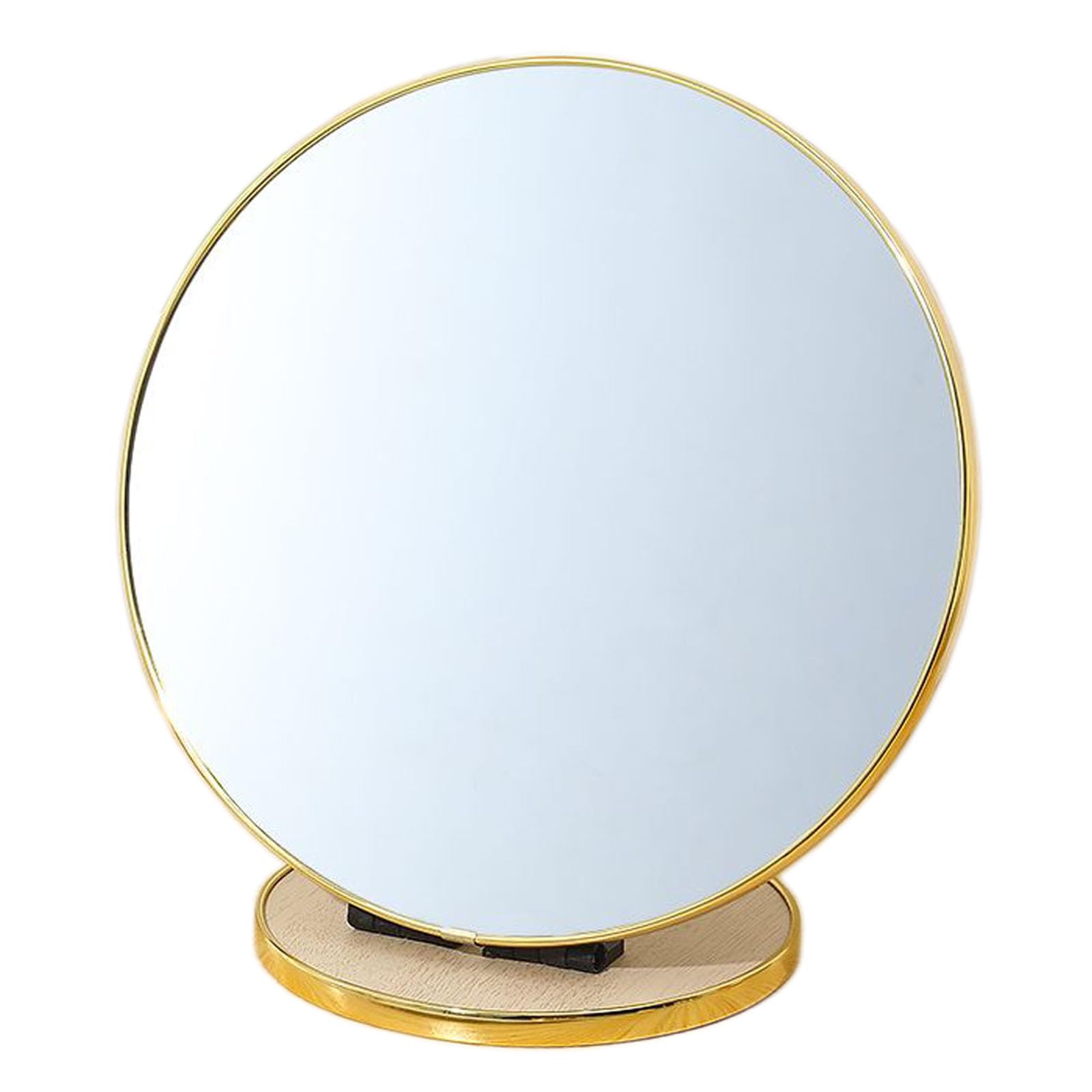 Numjeg Girls Round Gold Tabletop Mirrors Tabletop Desktop Foldable Dormitory Bathroom Makeup Mirror Desktop Rotating Makeup Mirror For Vanity Dresser, Bedroom