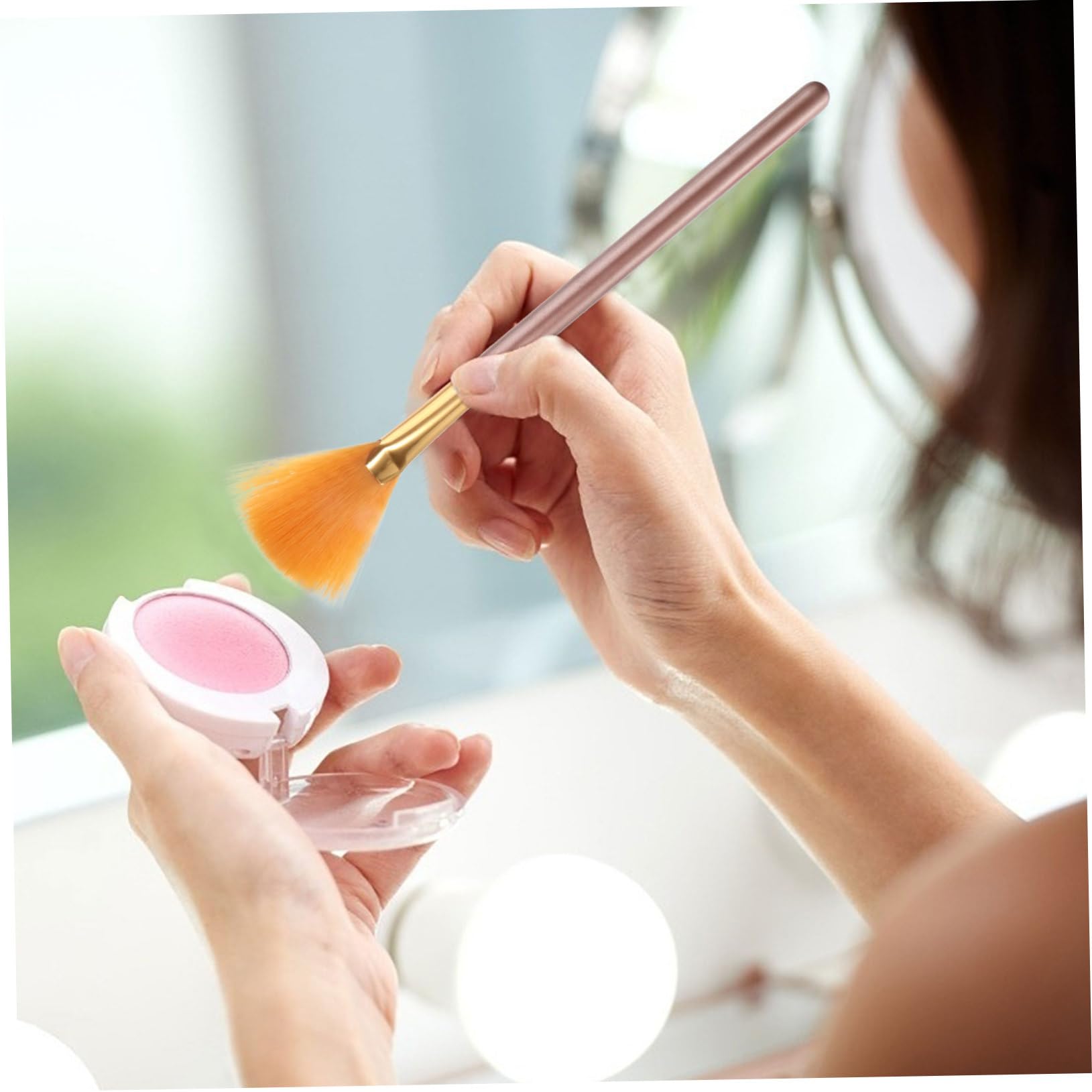 Ipetboom 15pezzi Pennelli Make-up Con Manico Ergonomico Per Blush Illuminante e Polvere Viso Accessori Cosmetici Per Uso Quotidiano e Professionale