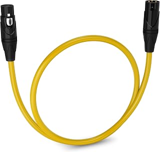 LyxPro 1.5 Feet XLR Microphone Cable Balanced Male to Female 3 Pin Mic Cord for Powered Speakers Audio Interface Professional Pro Audio Performance and Recording Devices - Yellow
