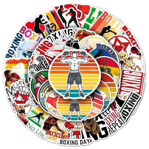 Ya en mundofriki.es: 50 Piezas de Pegatinas de El Deporte del Boxeo,Pegatinas para Ordenador Portatil Agenda Laptop Skate Botella Agua Guitarras Maletas equipajes Coches y Bicicletas,Boxing Impermeable Vinilo Pegatinas