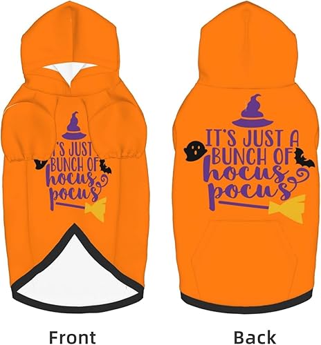Miniatura 4 de Ropa para perros de Halloween Hocus Pocus, sudadera con capucha para cachorros, suave, cómoda, cálida, transpirable, con sombrero y bolsillo para