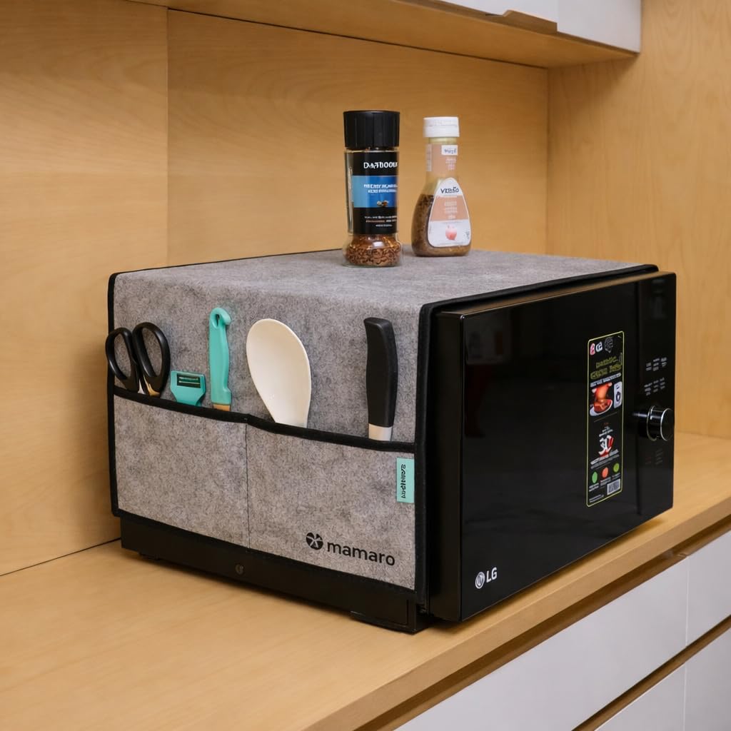 Microwave Cover with Storage Pockets -1
