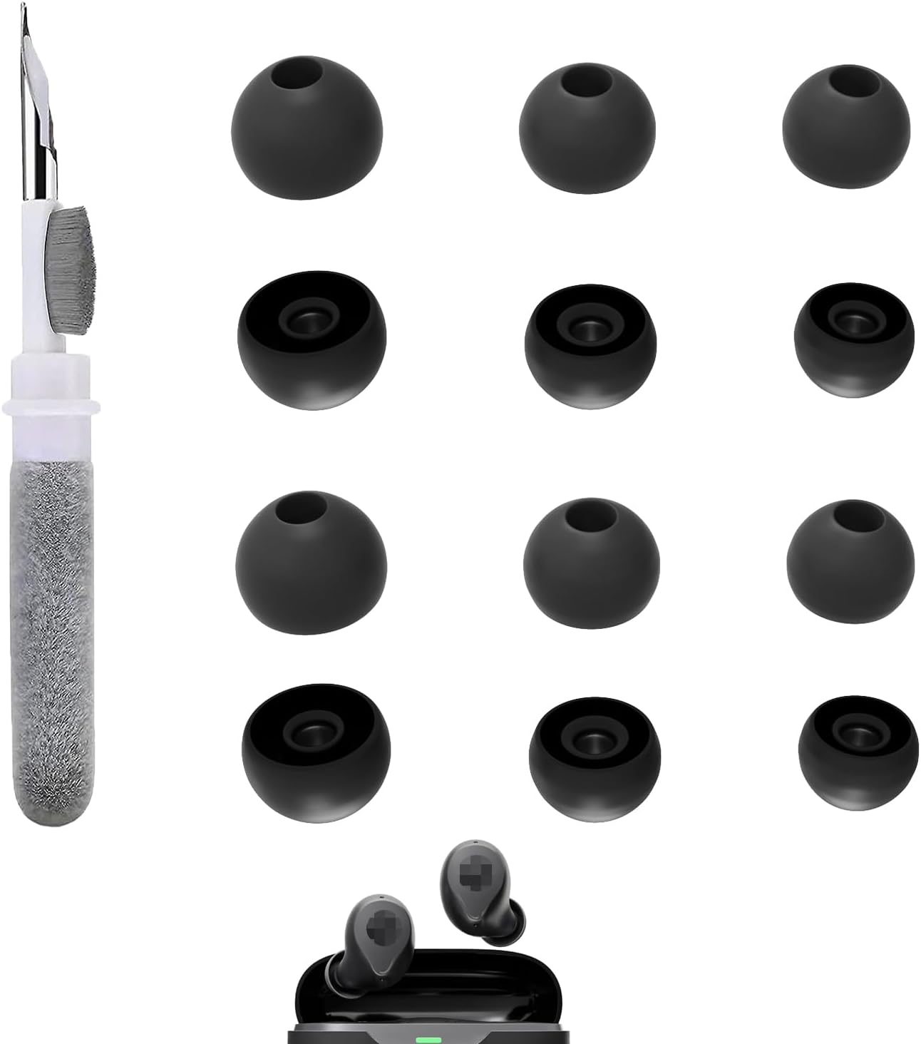 6 Pairs Replacement Earbud Tips Compatible with Raycon The Everyday/The Fitness/Impact Wireless Earbuds Accessories, Silicone Ear Tips, Fits in Case, S/M/L, with 3-in-1 Cleaner Kit 6 Pairs Replacement Earbud Tips Compatible with Raycon The Everyday/The Fitness/Impact Wireless Earbuds Accessories, Silicone Ear Tips, Fits in Case, S/M/L, with 3-in-1 Cleaner Kit