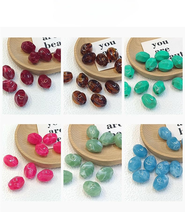 30/50/100 sztuk 17x20 mm nieregularne duże otwory koraliki dystansowe akrylowe koraliki dystansowe do naszyjników, breloczków, ubrań, torebek i akcesoriów DIY