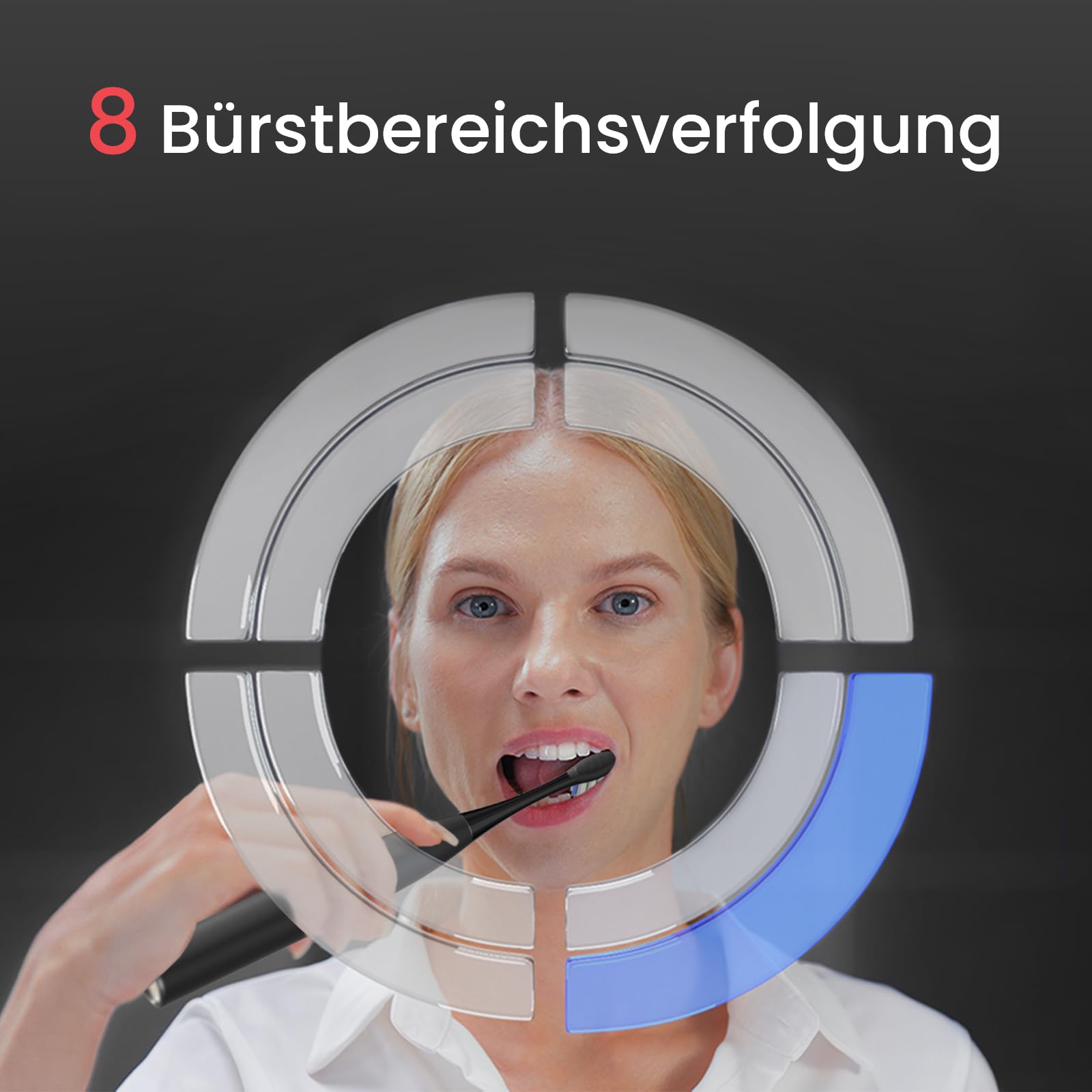 Oclean Schallzahnbürste X Series Pro Elite mit 8 Bereichsverfolgung, Elektrische Zahnbürste mit 4 Putzmodi, Sonic Electric Toothbrush mit Leiser Motor, 35 Tage Akkulaufzeit & Kabelloses Laden
