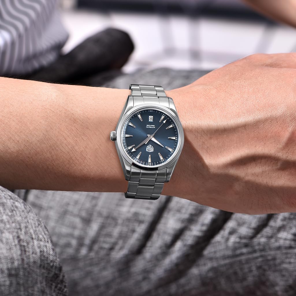 RollsTimi Orologi automatici da uomo alla moda orologio da polso a carica automatica movimento giapponese cinturino in acciaio inox cassa 39 mm 100 m impermeabile cristallo zaffiro uomo elegante