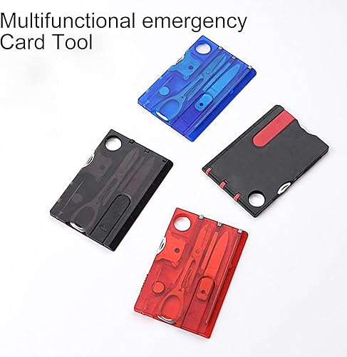 Miniatura 7 de Rojo al aire libre supervivencia abrebotellas tarjeta multi herramienta al aire libre barbacoa cuchillo camping senderismo luz LED lupa herramienta