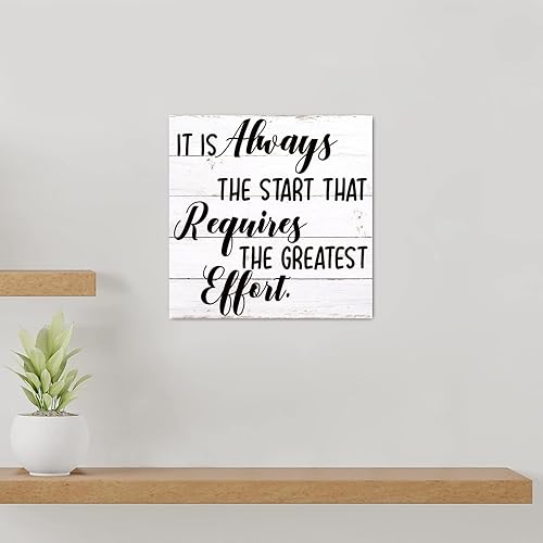 Miniatura 7 de Evans1nism It is Always The Start That Requires The Greatest Effort Wooden Signs Inspirational Family Prayer Wooden Plaques Farmhouse Style Wall