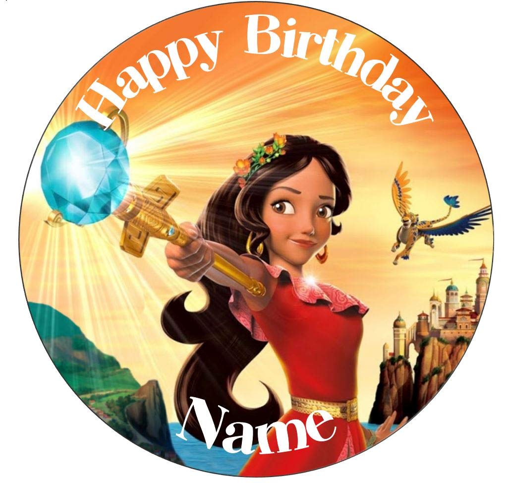 Elena of Avalor Inspired Edible Icing Cake Topper Precut - Personalised (1. Round 7.5inch)