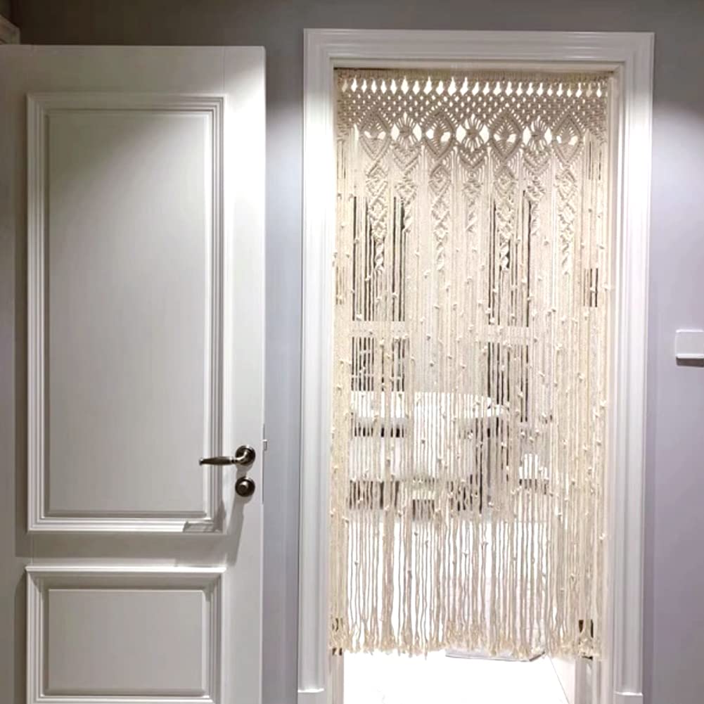 Tapisserie murale en macramé tissée à la main,Tapisserie murale en macramé tissée à la main,Rideau de porte bohème pour mariage, décoration murale pour la maison,100x200 cm