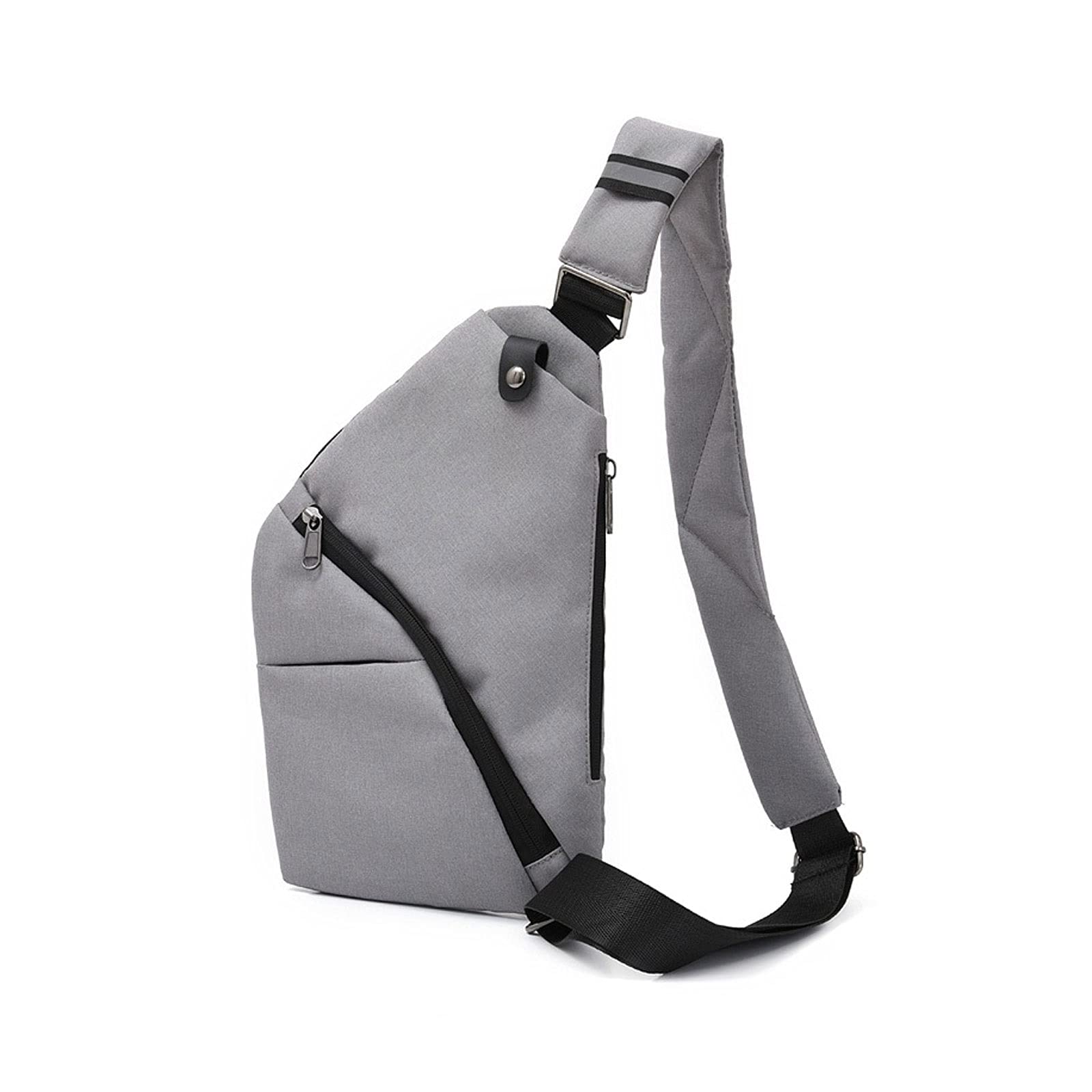 XIANGFAXB Bandoleras Hombre Ultra Delgado antirrobo Bolso Pecho pequeño Cruz bods Bolsas de Cuerpo Reflectante Mini Bolso de Mensajero Hombres Hombro Deporte Bolsa Paquete (Color : Grey)