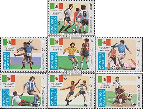 Prophila Collection Laos Michel.-No..: 813-819 (Completa Edizione) 1985 Coppa del Mondo 1986 (Francobolli per i Collezionisti) Calcio