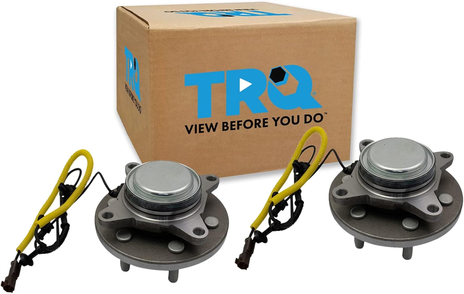 TRQ 2 Piece Front Wheel Bearing & Hub Assembly Set with ABS Sensor Compatible with 2018-2020 Ford Expedition F-150 Lincoln Navigator BHA65560