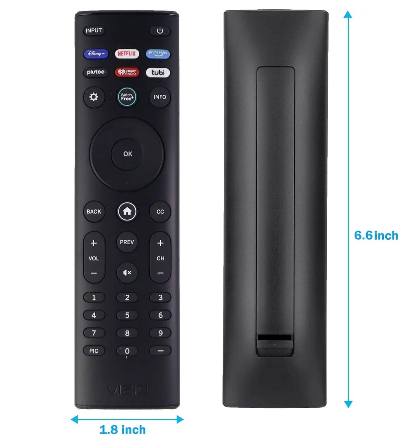Telecomando di ricambio OEM XRT140 per tutte le Smart TV VIZIO Smartcast serie D/E/M/P/V/PX (Disney+/Netflix/PrimeVideo/Pluto/iHeart/Tubi)