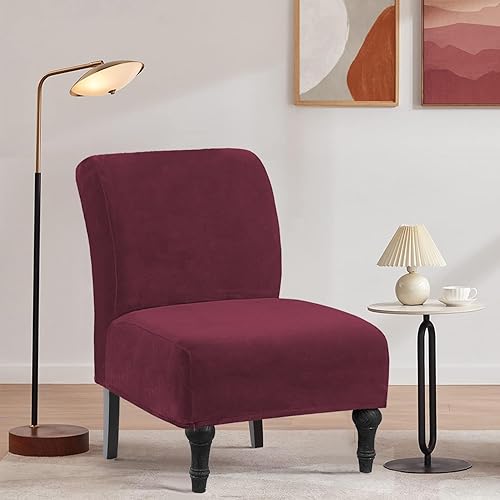 Miniatura 9 de Fundas de terciopelo para sillas de terciopelo grueso de lujo sin brazos, protector de muebles extraíble para sala de estar, comedor, hotel, color