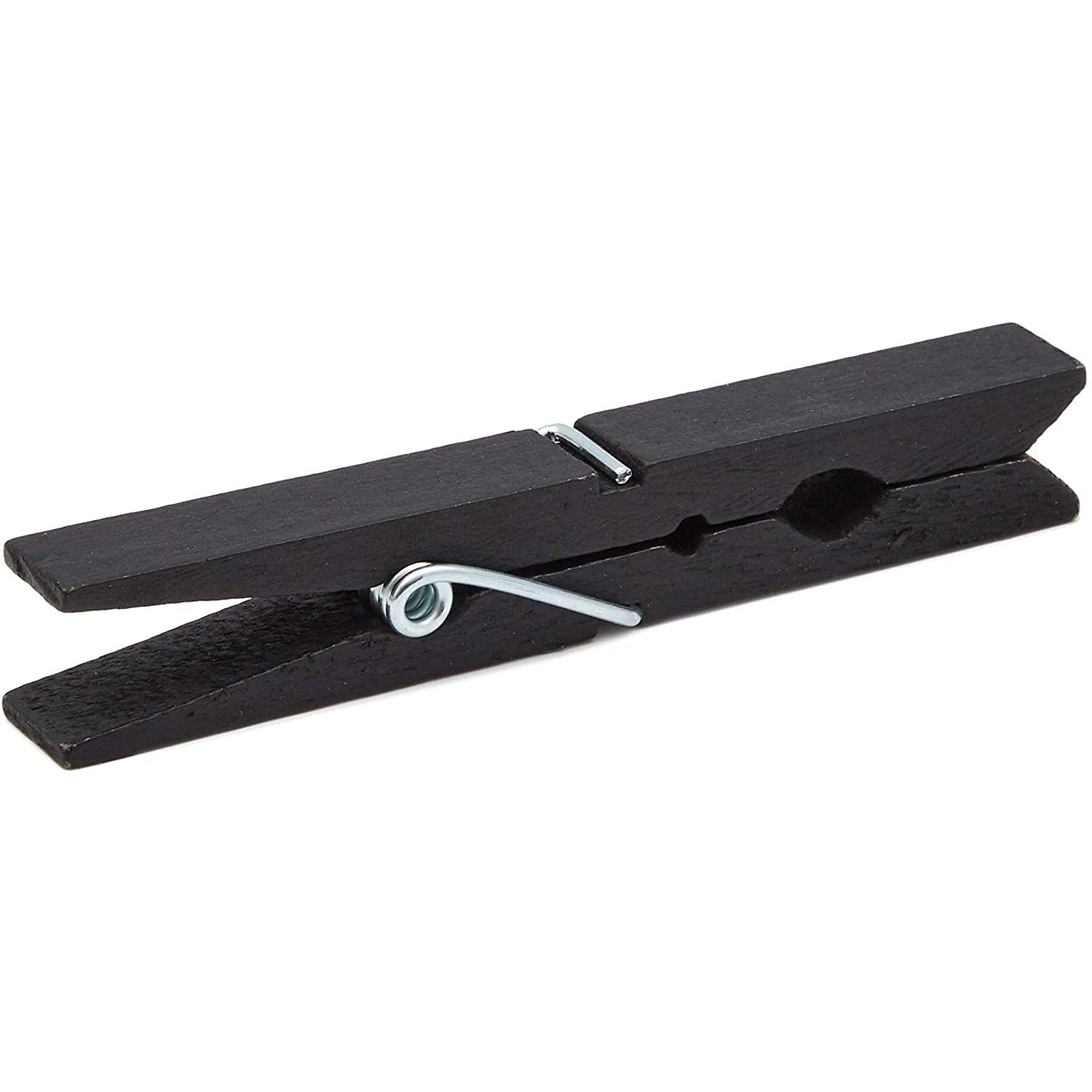 Juvale Confezione da 100 mollette in legno per appendere biancheria, artigianato, foto, colore nero, 10,2 cm