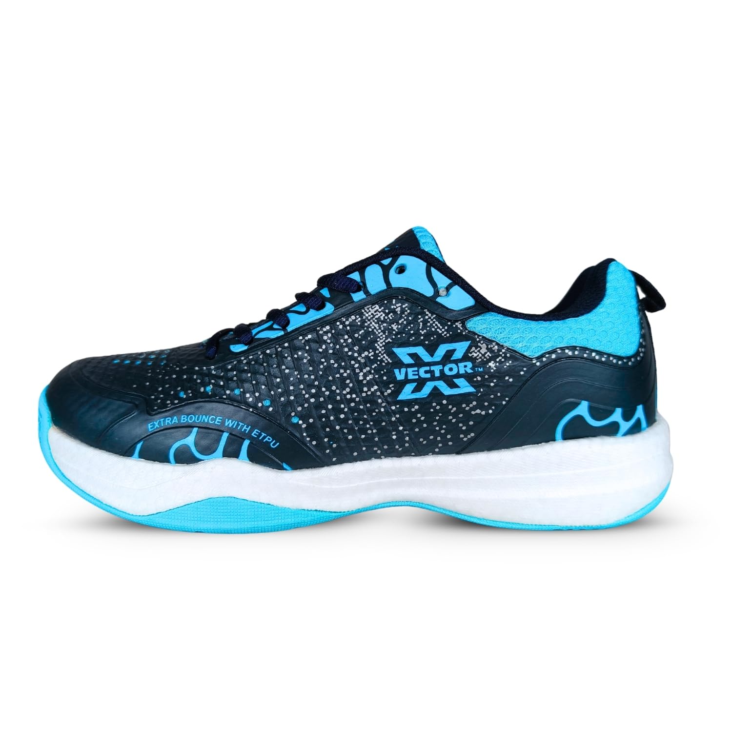 Vector X Supreme Badminton Shoes for Men – Durable,Navy/Cyan, Comfortable, and Non-Marking Grip - 11 UK-image-43