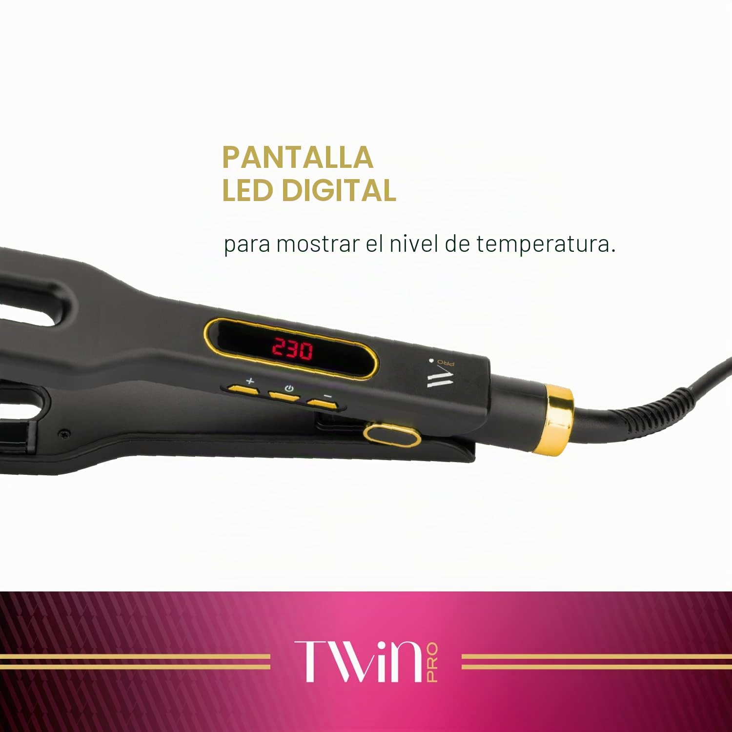 GAMMAPIÙ Twin Plancha de Pelo Profesional, 4 Placas Flotantes de Cerámica Avanzada y Turmalina, 10 Temperaturas Adjustables 130-230°C, Calentamiento Rápido, Apagado Automatico, Display Digital