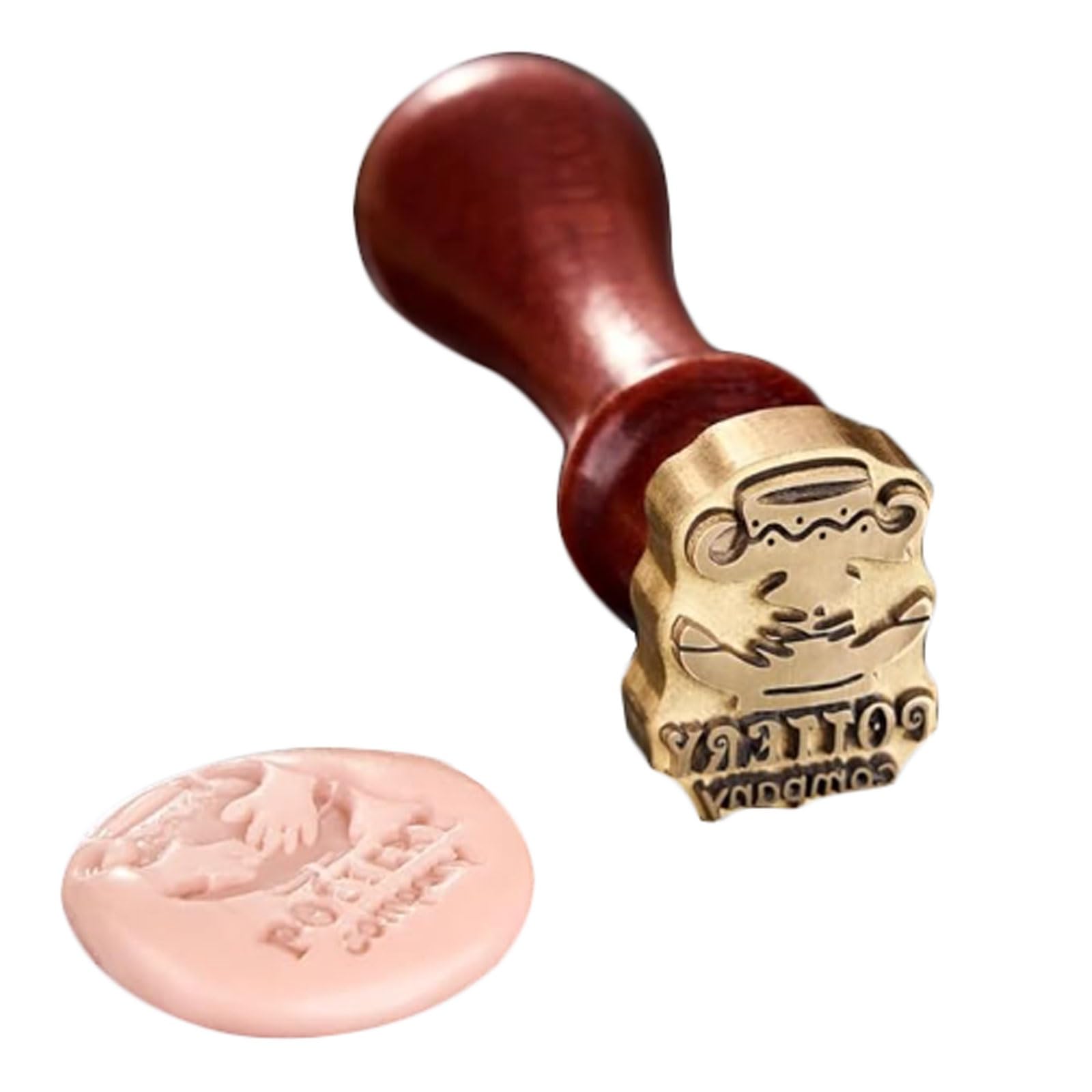 Strumento for la creazione di loghi in ceramica, timbro personalizzato for la firma in ceramica, timbro in ottone e argilla con manico in legno Timbro fatto a mano(1.5 Inches)