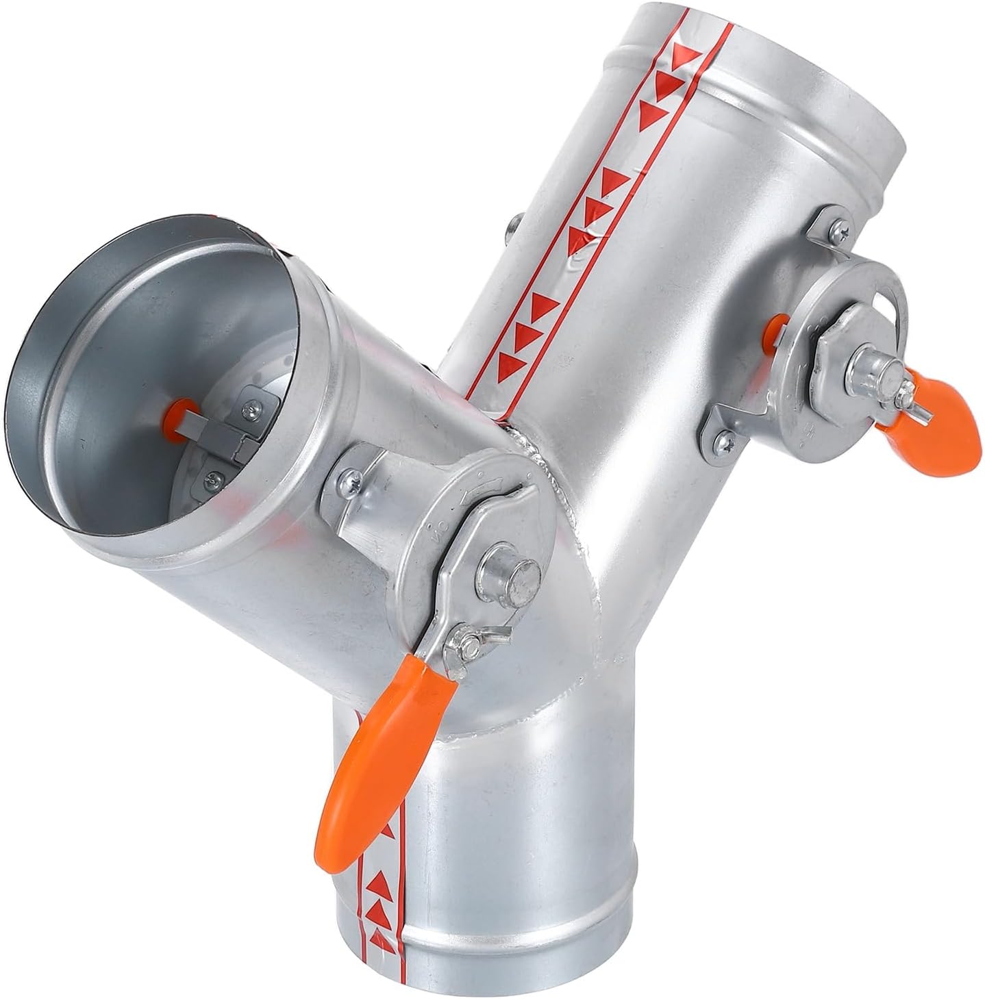 PATIKIL 4 Inch 3 Way Splitter, Y-Shaped Metal Manual Volume Damper for Vents Fans Extractors Stove Pipes Range Hoods HVAC Ventilation Systems