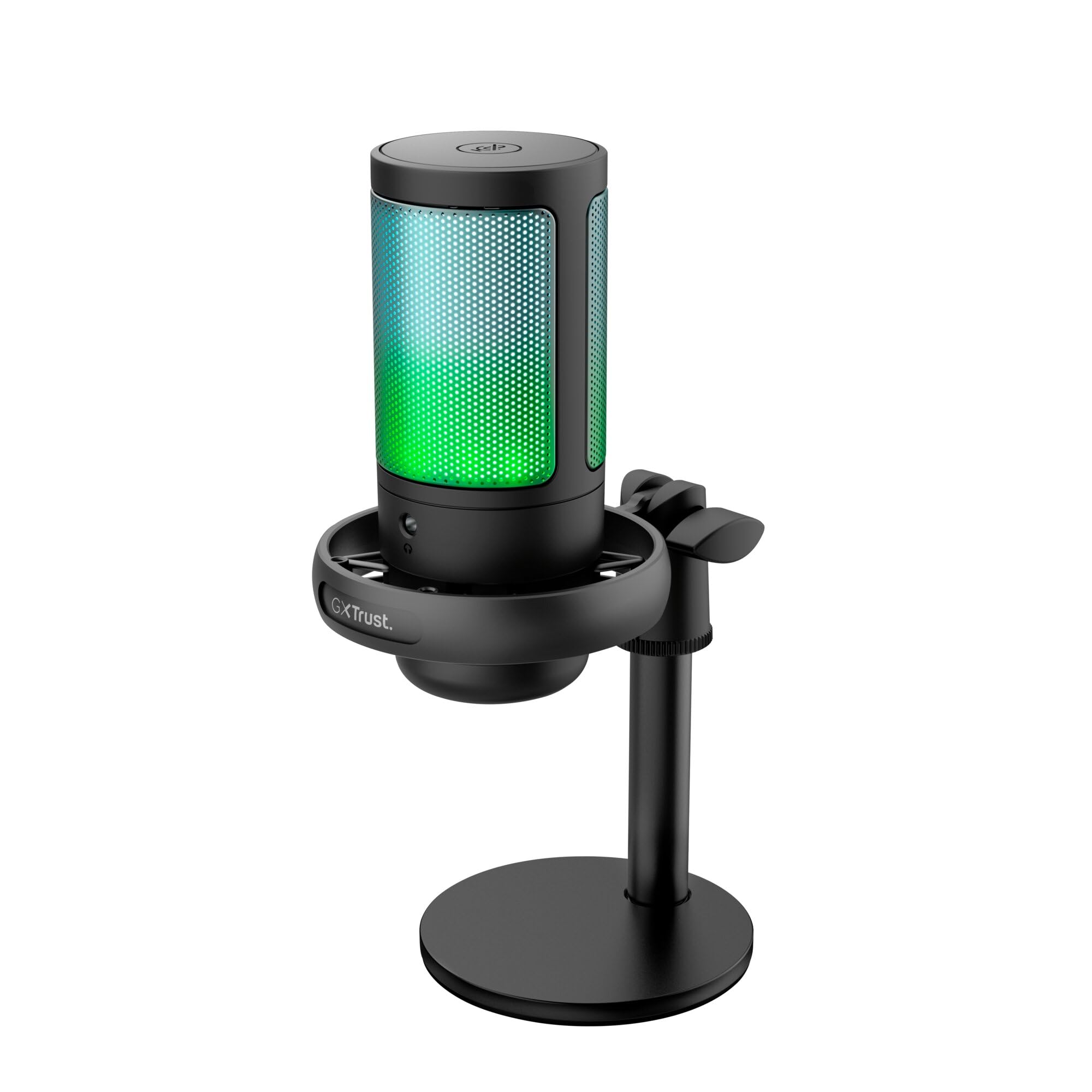 GXTrust 1238 Ruan Microfono USB con Supporto in Metallo, Shock-mount e Filtro Pop, Pattern Cardioide, Microfono Gaming USB per Podcast Youtube, ASMR, Streaming, Twitch, PC, PS4, PS5, Nero