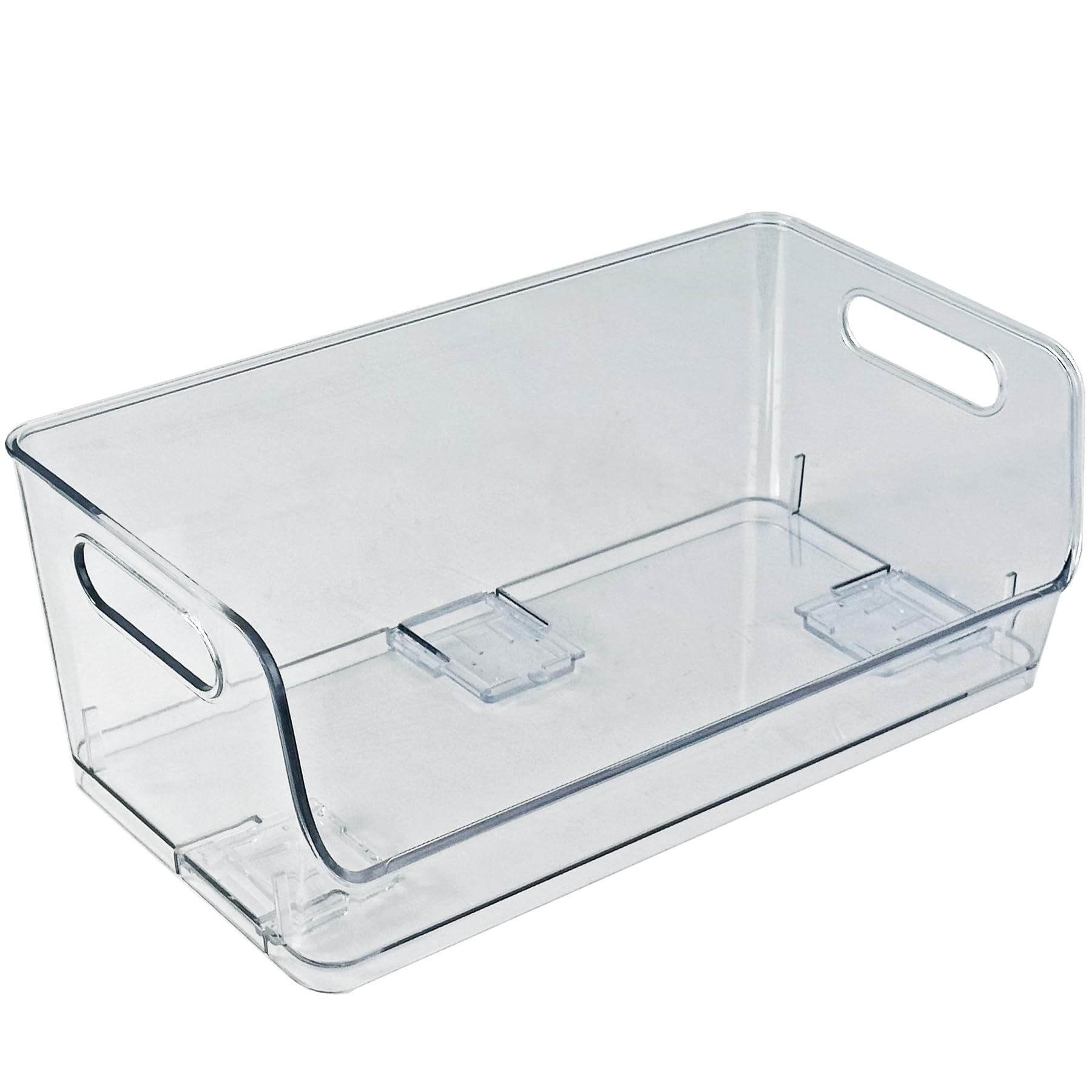 Azar Displays 556756-4PK Lot de 4 bacs de rangement empilables en plastique transparent sans BPA pour placard de cuisine, réfrigérateur, garde-manger