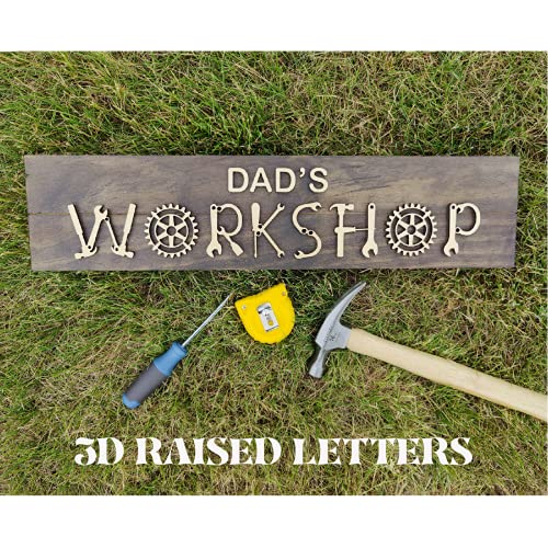 Bt Trendz Personalized Dad Workshop Sign 5.5" X 24" Gift For Dad, Dad Gifts From Daughter, Son - Birthday Gifts For Dad (Workshop) #TOP1