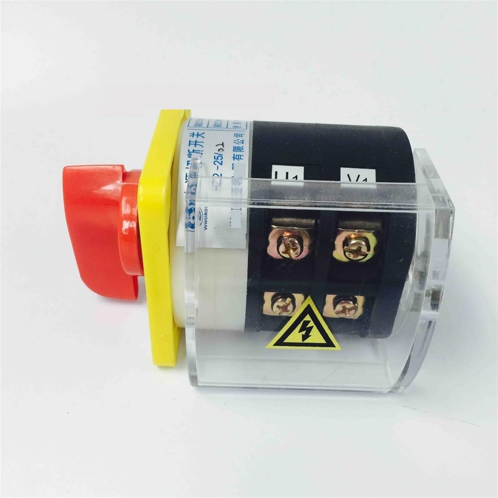 HZ12-25/02 Interruptor de leva giratorio de encendido y apagado, 2 posiciones, 2 polos, con cubierta protectora de plástico, corte de energía de transferencia manual, 1 unidad