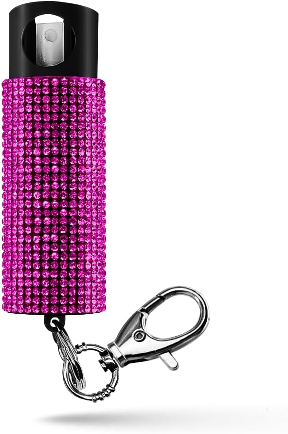 Guard Canine Safety Bling it On Pepper Spray Keychain with Security Twist High Mini and Straightforward Carry Light-weight and Modern Most Police Energy OC Spray 16 Ft Vary 0.5 fl oz
