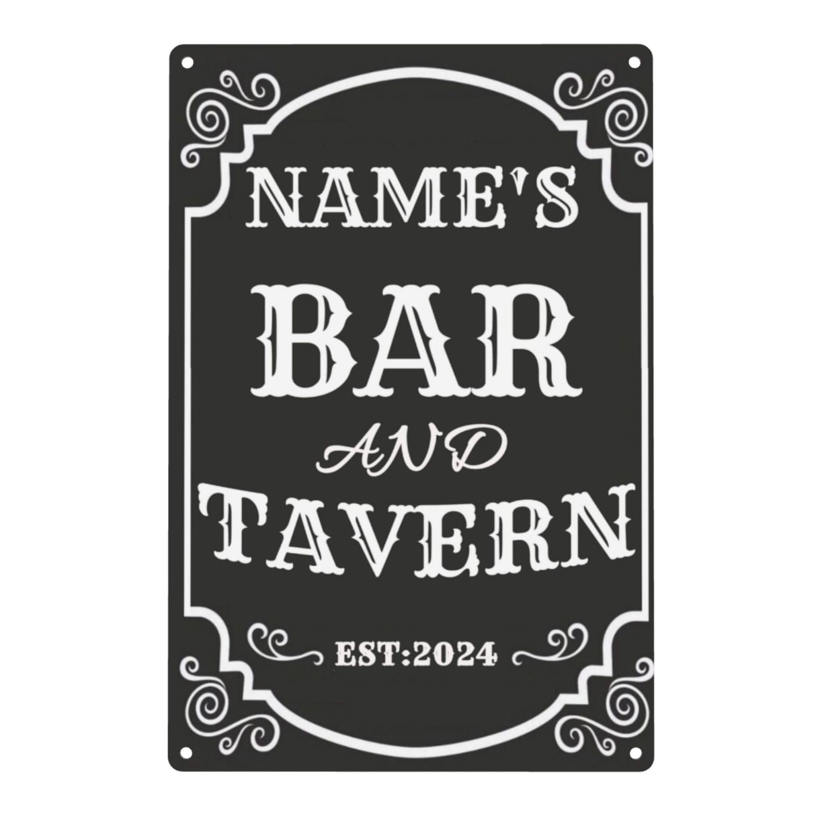 FUMUNA Personalized Custom Bar & Grill Sign Backyard Bar Decor For Home Man Cave, Kitchen, Pub & Diner Wall Art