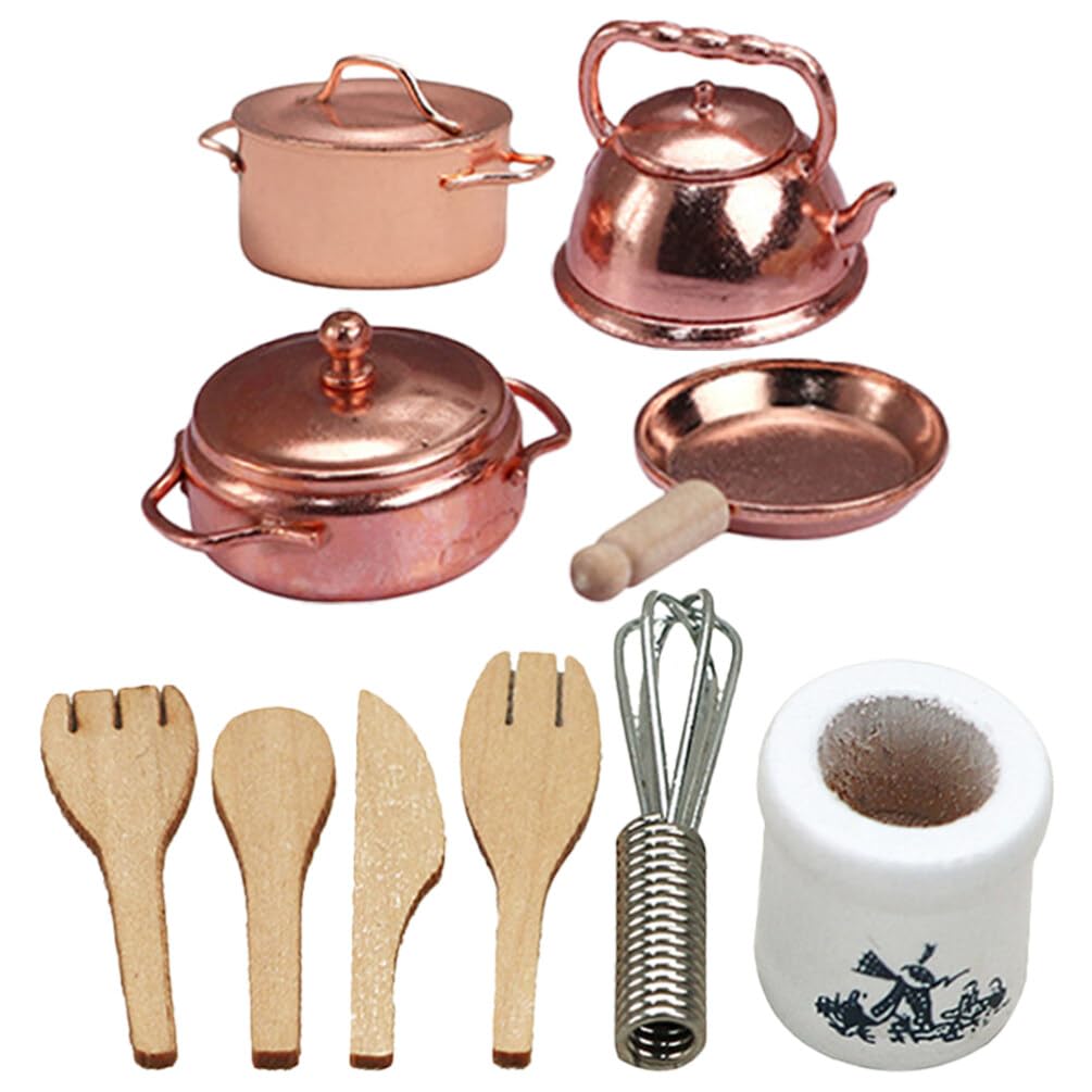 SAFIGLE 1 Set Miniature Dollhouse Toddler Suits Kids Utensil Set Kitchen Set for Kids Mini Stew Pot Kids Washer and Dryer Playset Kids Pots and Pans Set for Kitchen Kids Mini Toys Model