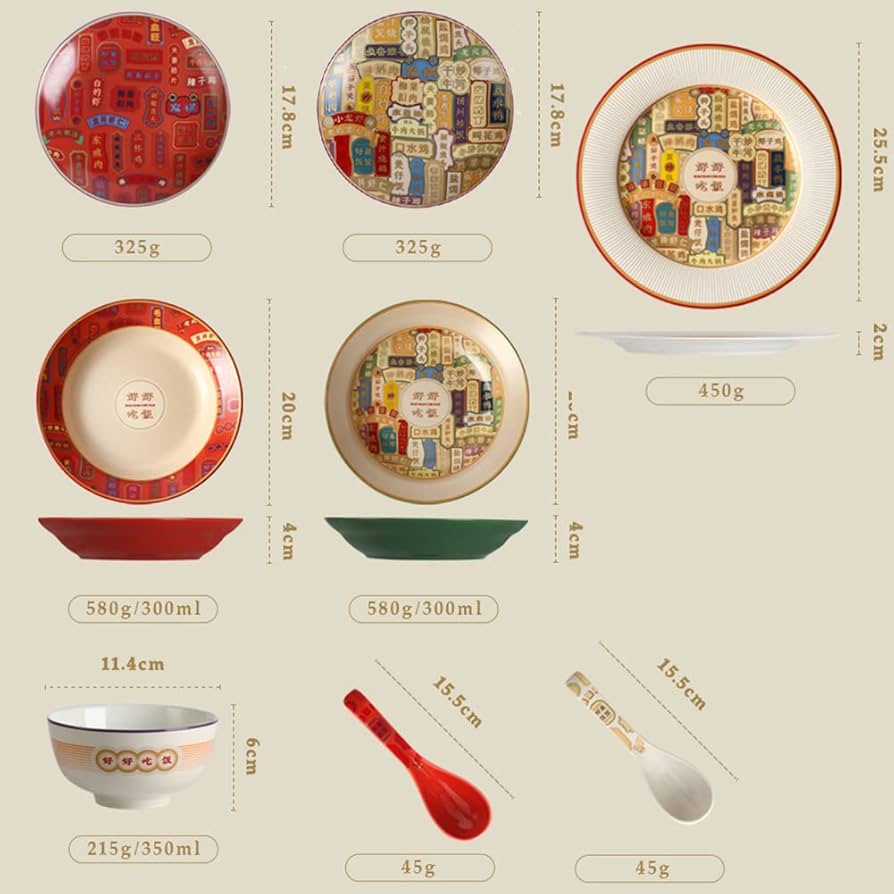 Amazon.co.jp: 中国香港のスタイルの陶器の食器セット、家庭用