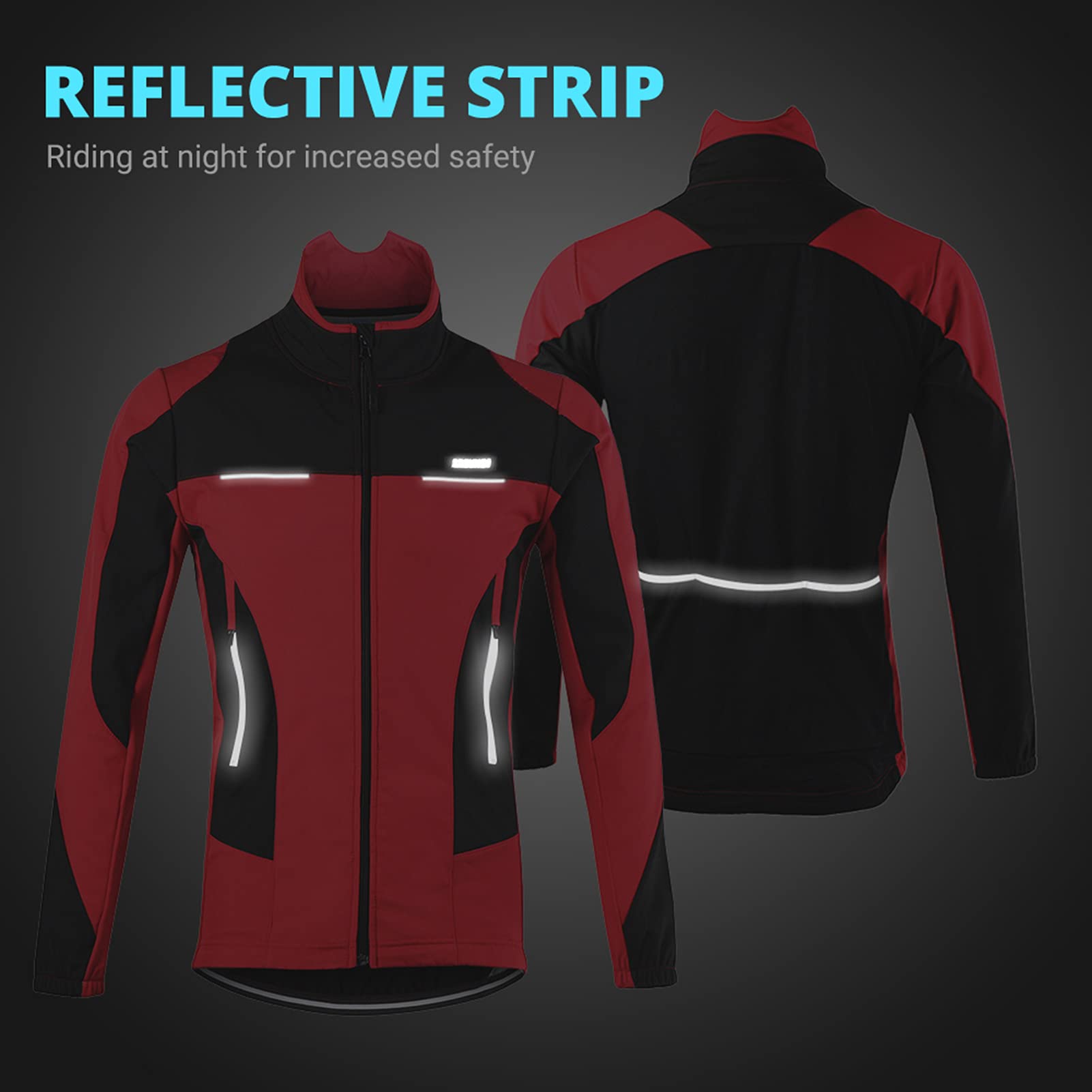 Chaqueta De Ciclismo Para Hombre, Impermeable Resistente Al Viento Y Cálida Polar MTB Ropa De Ciclismo, Chaqueta De Otoño E Invierno Para Correr