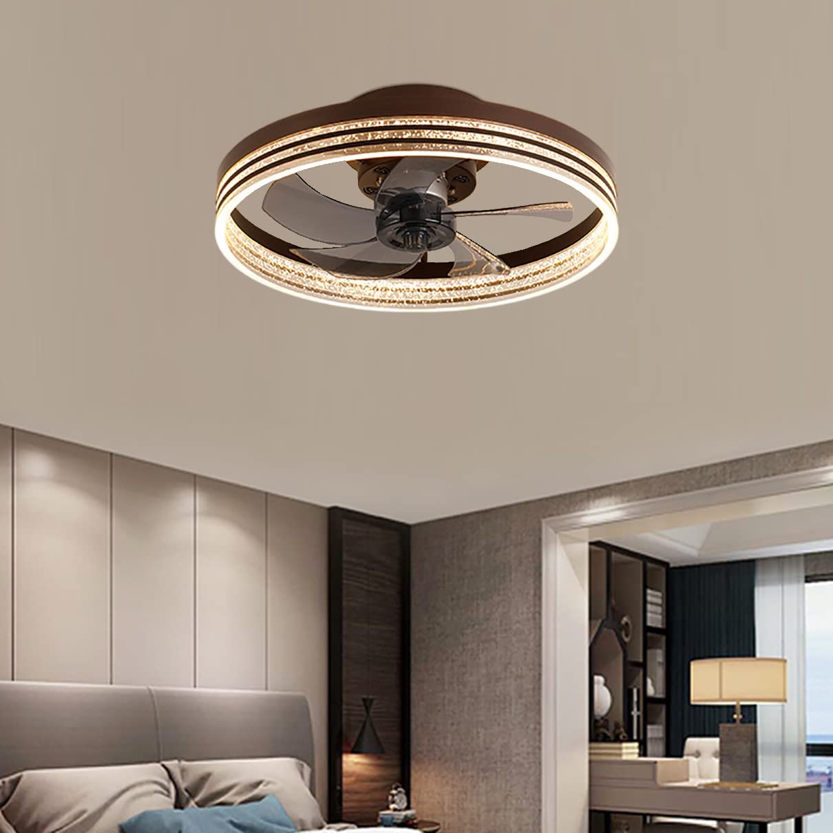 Buy ATEEZ DC Ceiling Fan with Light Reversible Quiet Bedroom LED