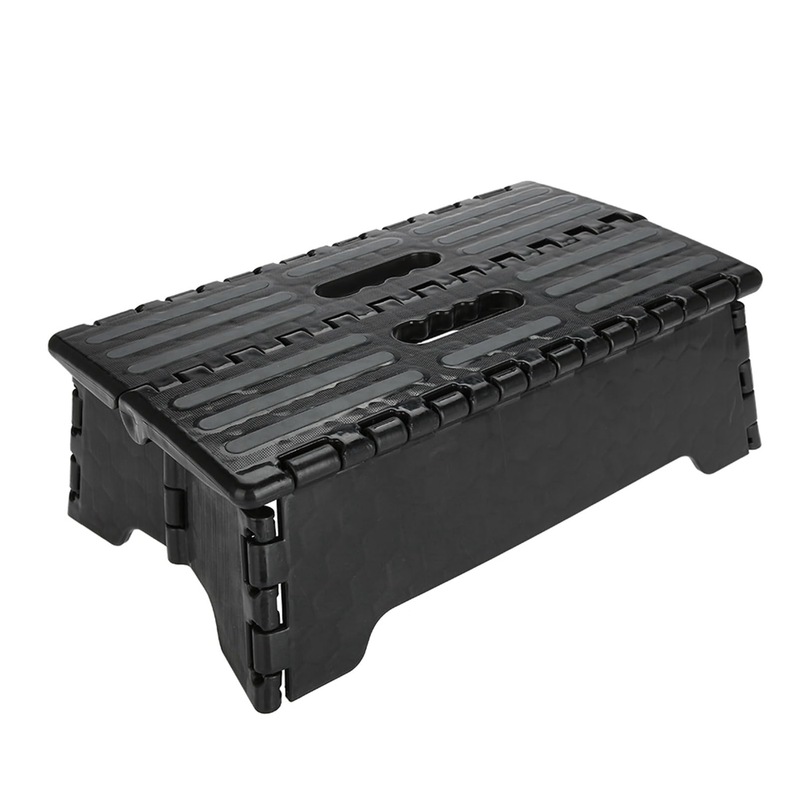 Sgabello multiuso pieghevole antiscivolo in plastica nera per cucina e bagno, ideale per donne incinte e anziani, dimensioni 38 x 21,5 x 13 cm