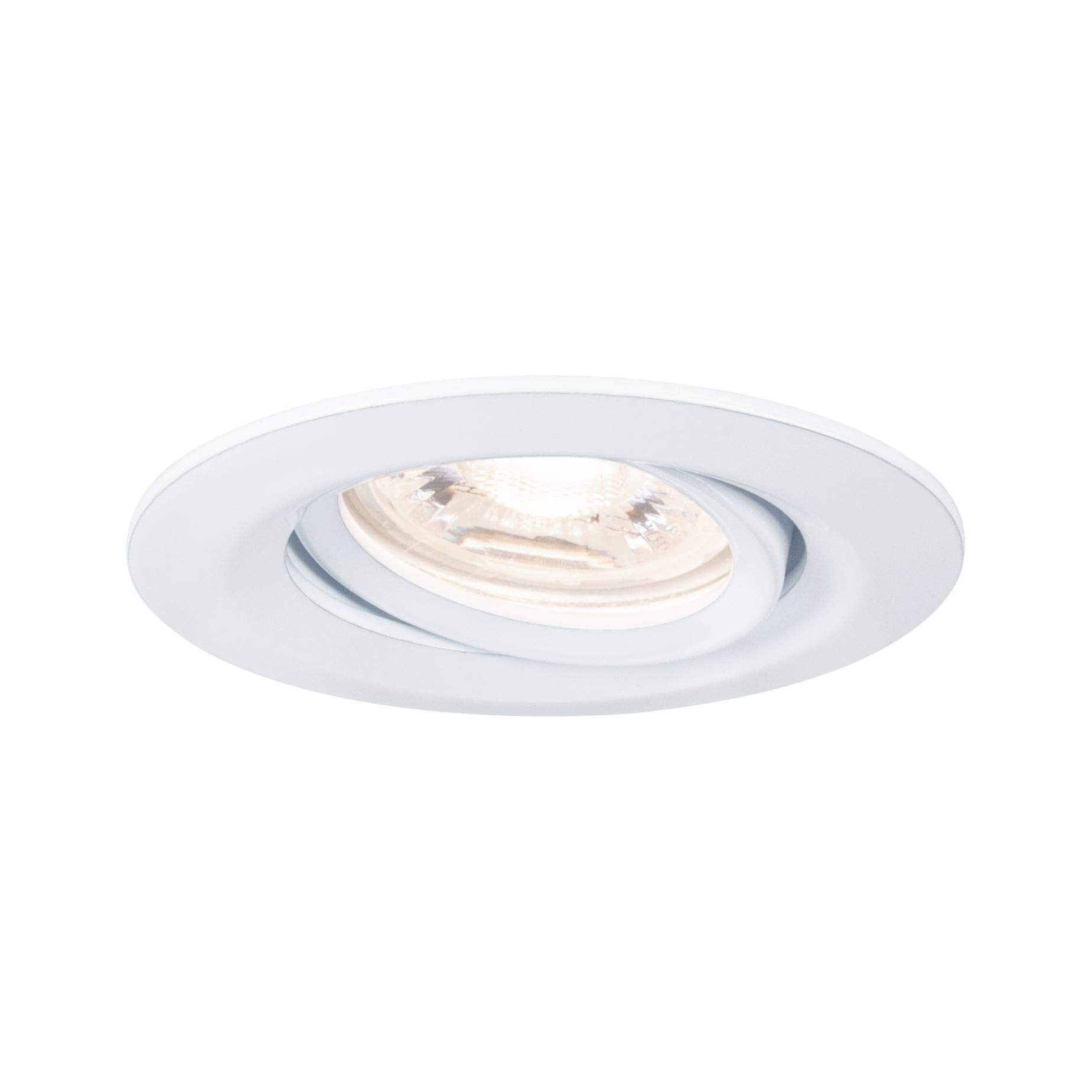 Paulmann 92970 Nova mini Plus LED recessed luminaire Coin EasyDim Round swivelling incl. 1x4.2 watt dimmable recessed Ceiling Spotlight White matt recessed lamp Aluminium Warm White 2700 K