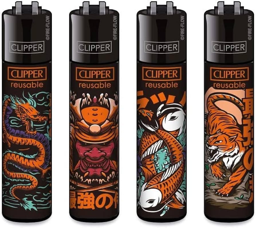 Generic CLIPPER LIGHTERS - SET OF 4 (Anime Japanese Shogun), clip01 โ image 1