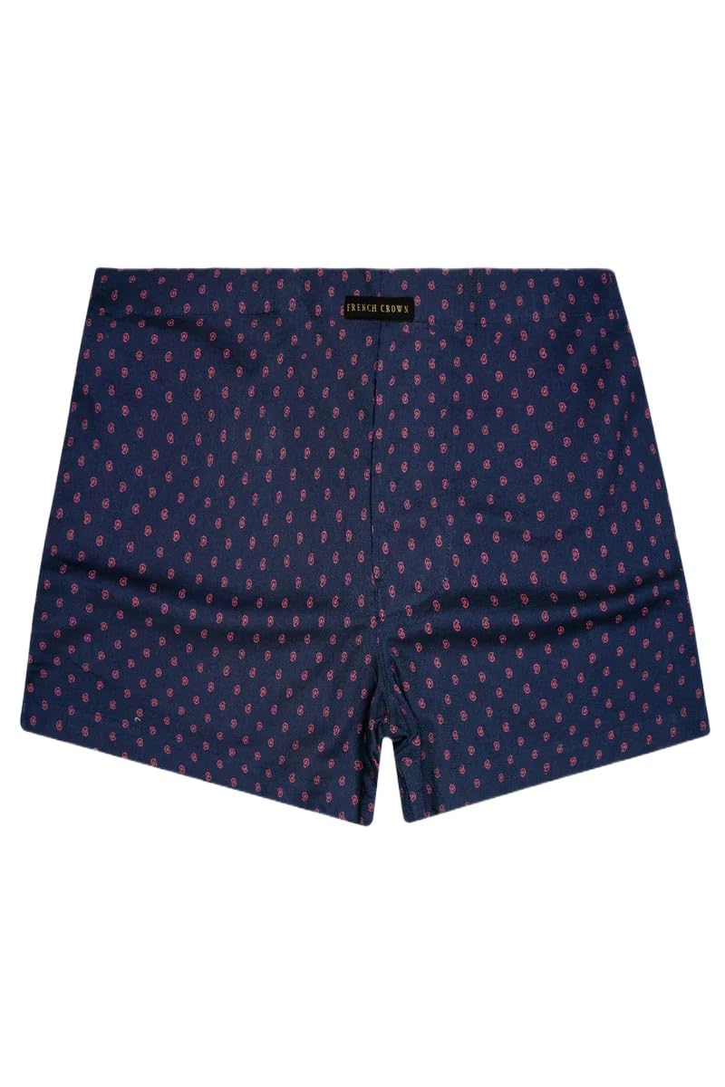 Dark Blue and Bush Red Printed Poplin Premium Cotton Boxer-image-33