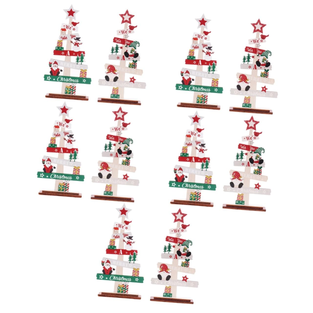TOPBATHY 10 Piezas Adornos para arboles de Navidad Letrero de Mesa de árbol de Navidad Decoración de Chimenea Decoración de Mesa de Aniversario Ornamento Suministros de Navidad