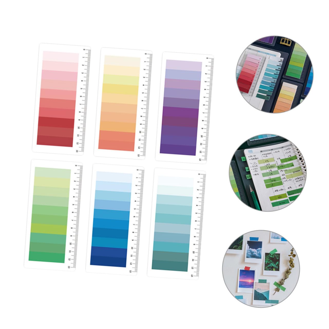 HOMSFOU 30 Set Linguette Adesive Colorate per Libri Segnapagina Pratici e Comodi per Casa e Ufficio per Design e Leggero Facili Riporre e Trasportare