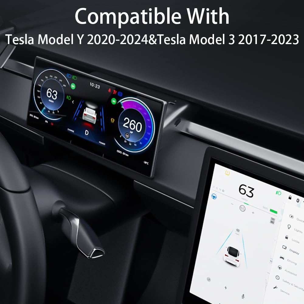 9'' Head Up Display for Tesla Model Y 2020-2024/ Tesla Model 3 2017-2023 with Touchscreen Wireless Carplay Android Auto Hud Display