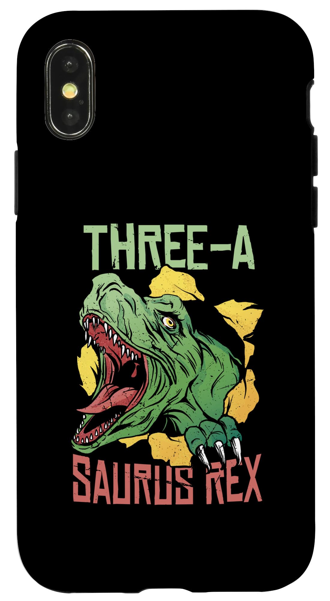 iPhone X/XS Three-A Saurus Rex Two Rex Birthday 3 Year Old T-Rex Case
