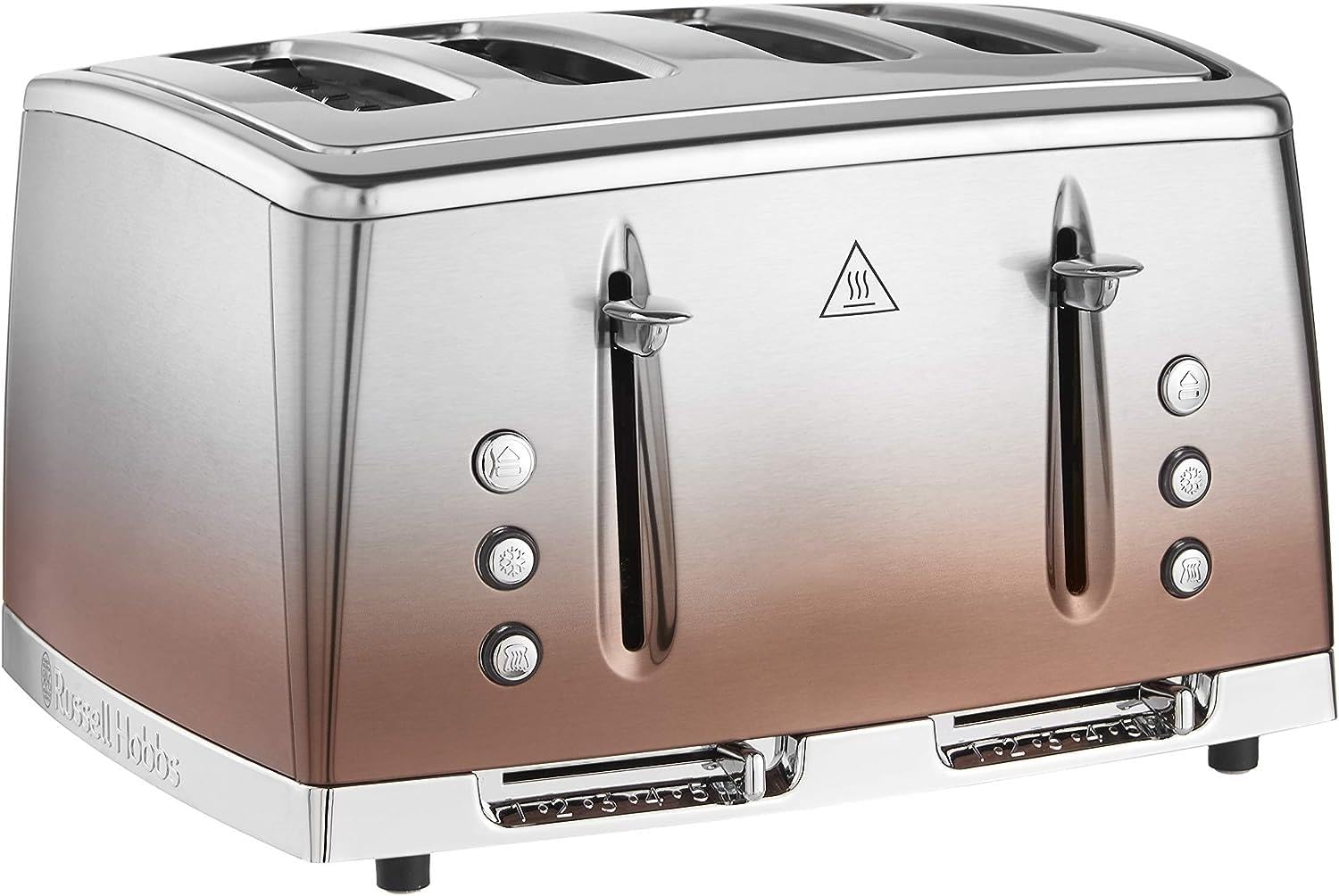 Russell Hobbs 4 Slice Eclipse Toaster with faster toasting technology (Independent slots, Lift & look, 6 Browning levels, Frozen/Cancel/Reheat with indicator lights, 850W, Copper Sunset) 25143