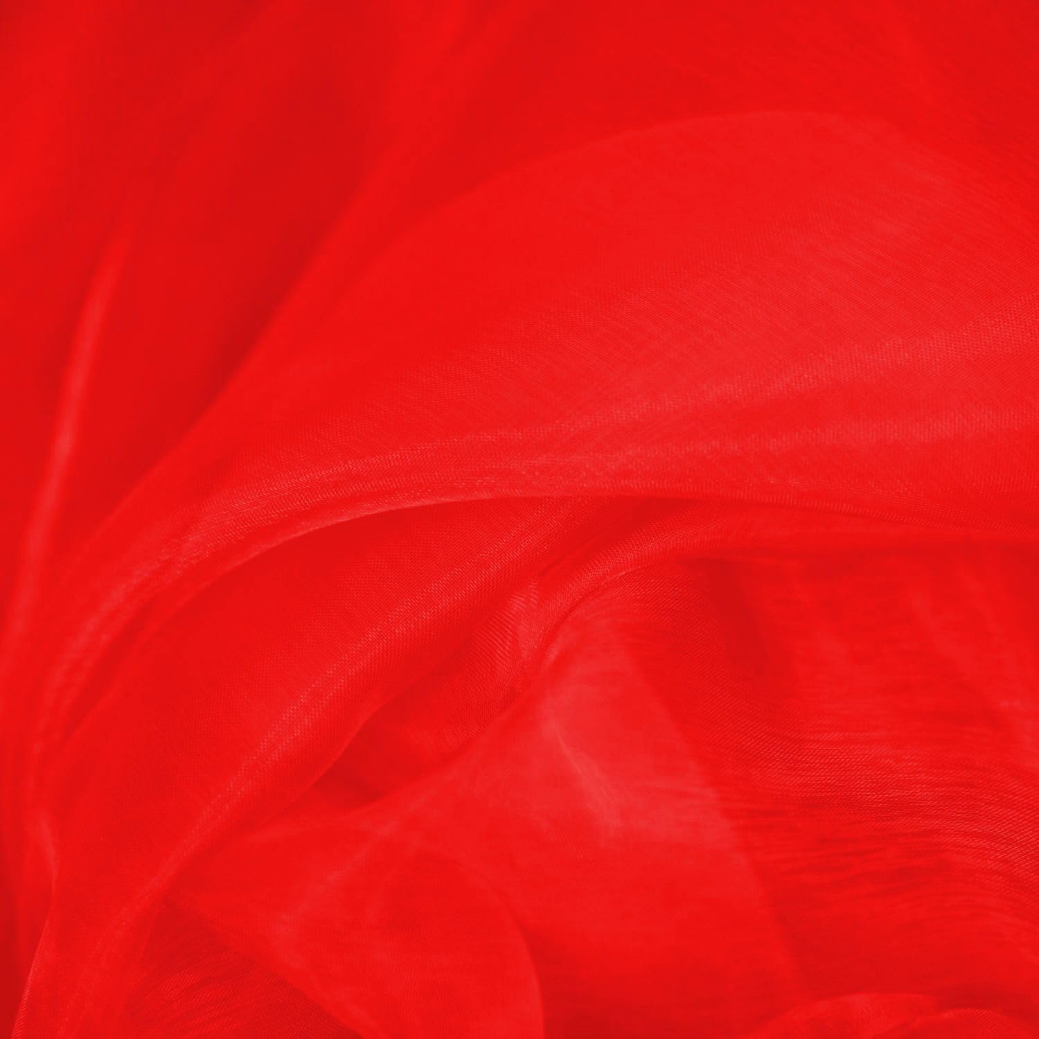 Sheer Organza Fabric Voile Drape Curtain, Wedding Fabric 150cm Organdie by Meter (25+ Colours) (Red (C), 5 Meter)