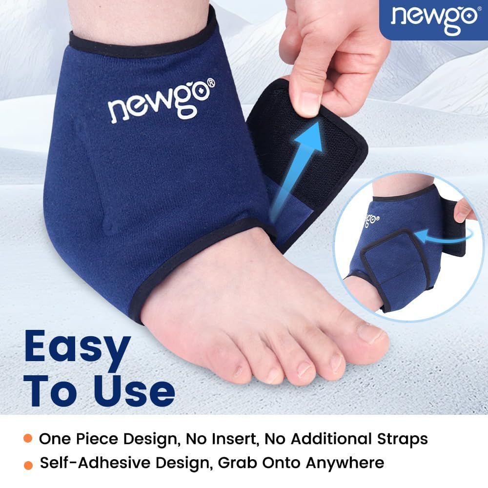 NEWGO Knöchel-Kühlbandage Knöchelgelenkbandage mit Kühlgel Wärme-Kälte-Therapie bei Knöchelrheuma Chemotherapie, Knöchelschmerzen, Einheitsgröße