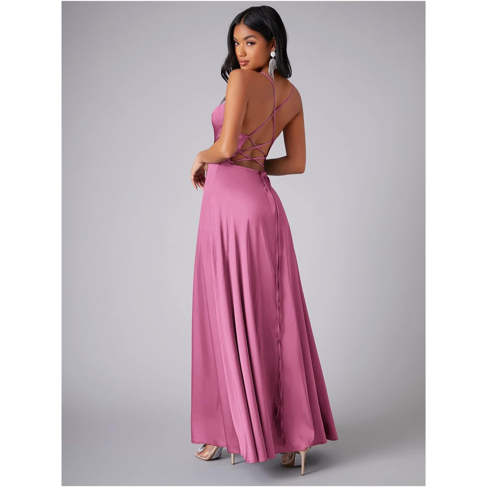 Vestido de verano para mujer, sin mangas, con abertura lateral, falda de noche, elegante, acampanada, casual, ajustado, cintura alta, HUTALIM
