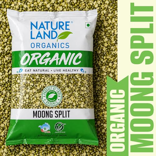 Image of Natureland Organics Moong Chilka / Split 500 Gm - Organic Healthy Pulses