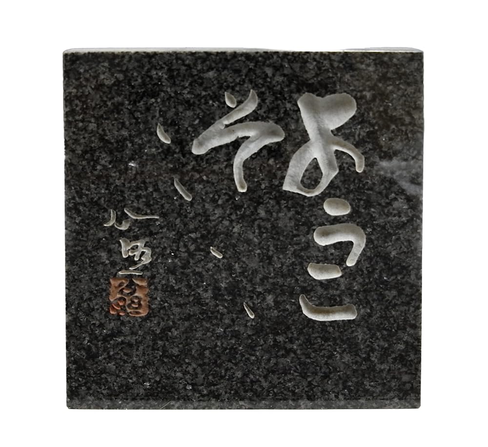 Amazon.co.jp: 清水公照 石板彫刻◇『ようこそようこそ』直筆揮毫◇黒