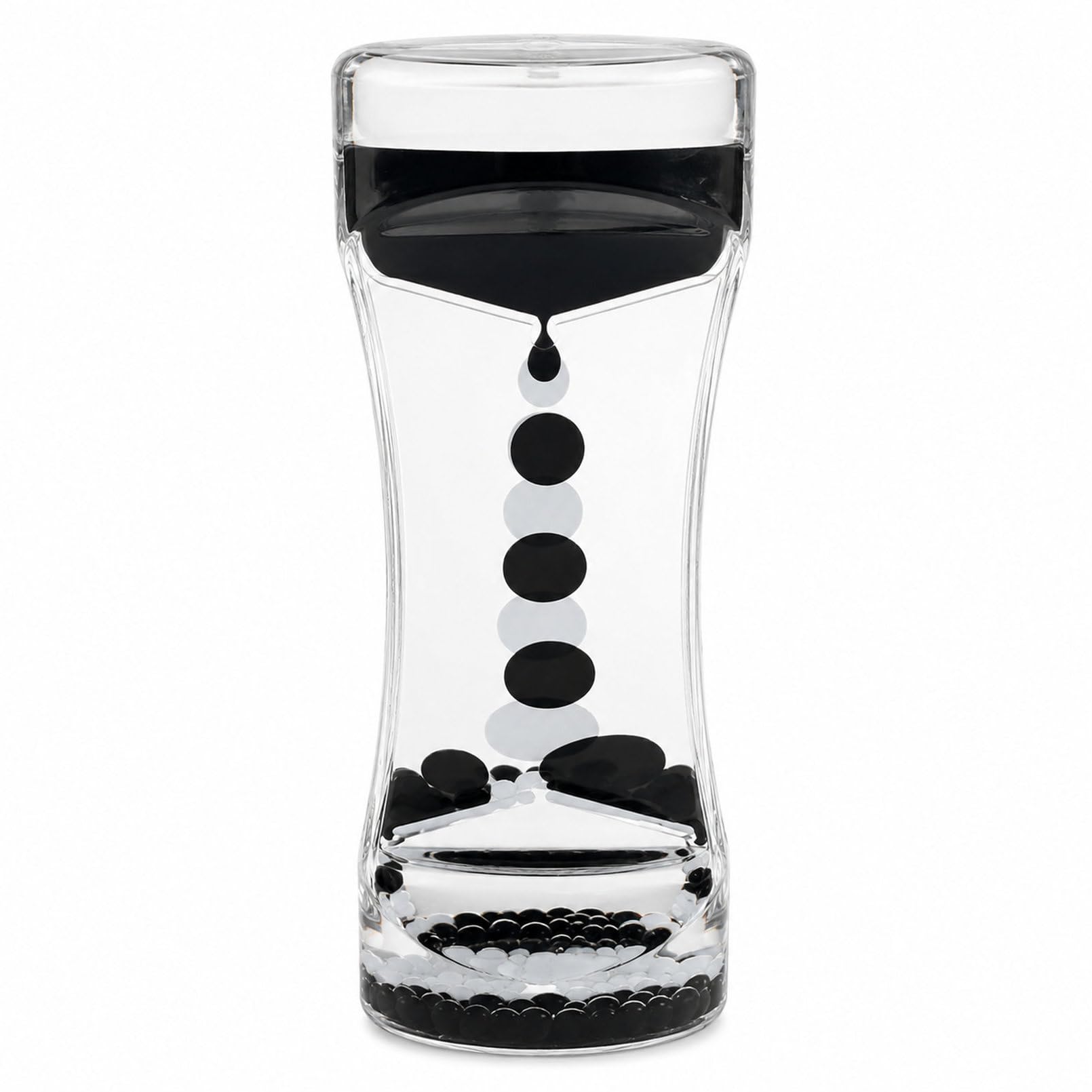 Liquid Timer Sensory Toys, Liquid Motion Hourglass Bubbler Lamp Table Decor Hourglass Toys for Stress Relief, Anxiety Autism, Needs, ADHD，Black+White